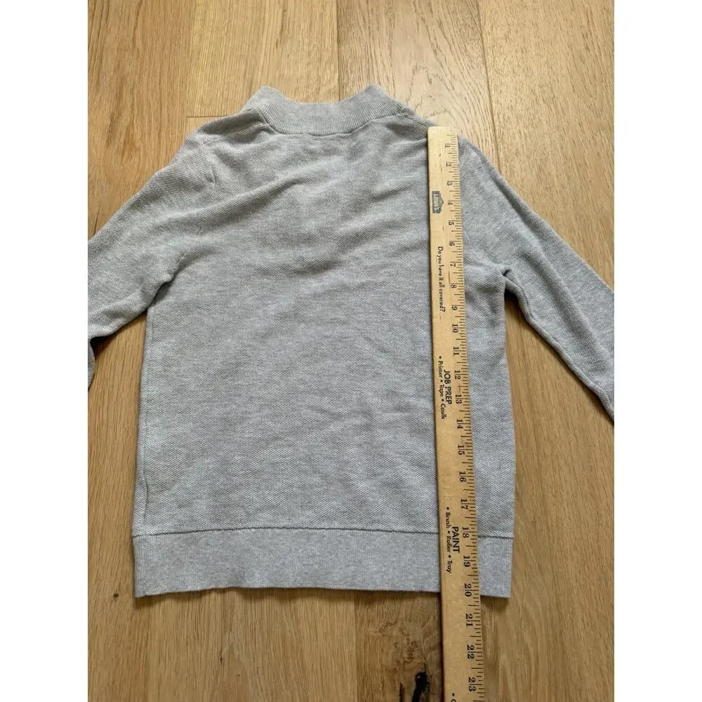 Vineyard Vines Sweater Boys M 14-16 Gray Waffle Knit Quarter Zip Pullover Cotton